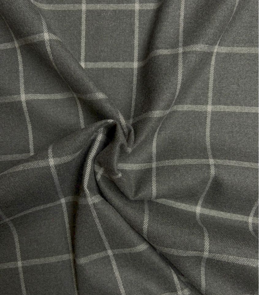 Tissu à carreaux - Gris / Ecru