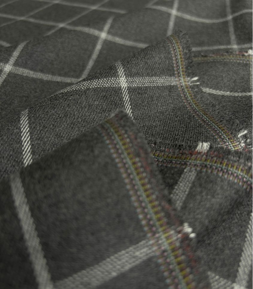 Tissu à carreaux - Gris / Ecru Tissu à carreaux - Gris / Ecru