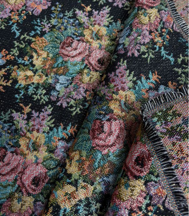 Tissu jacquard - Floraison nocturne