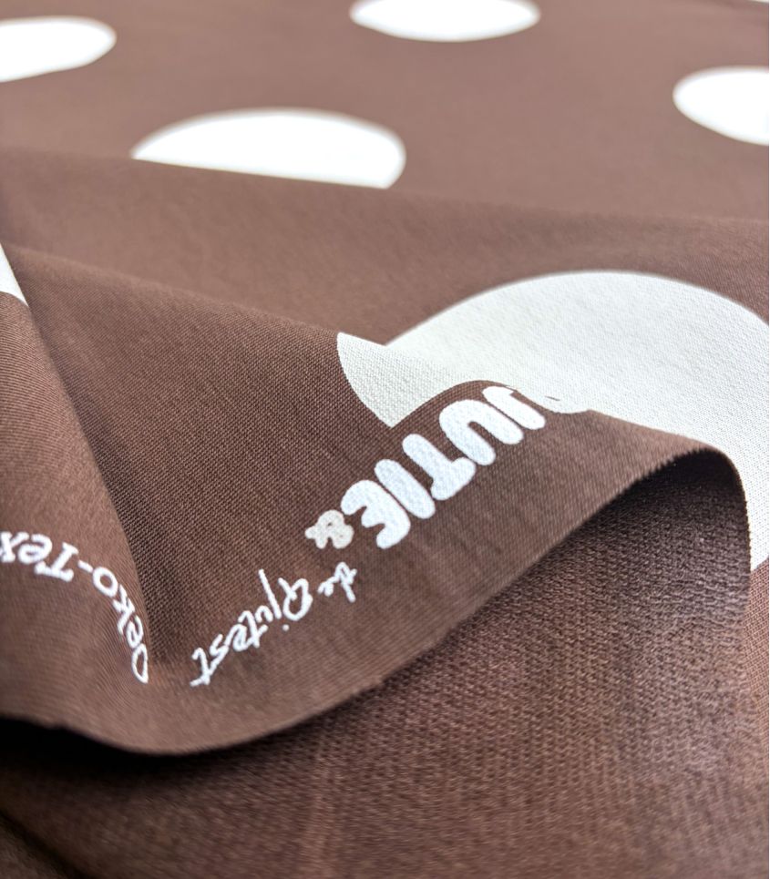 Tissu French terry - Big dots cocoa Tissu French terry - Big dots cocoa