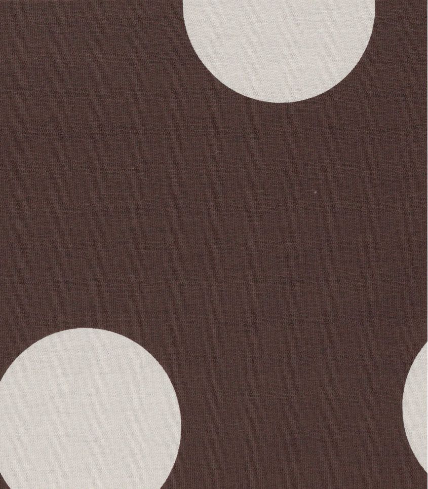 Tissu French terry - Big dots cocoa Tissu French terry - Big dots cocoa