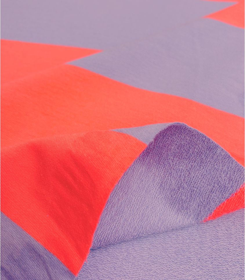 Tissu french terry larges rayures - Lilas Tissu french terry larges rayures - Lilas