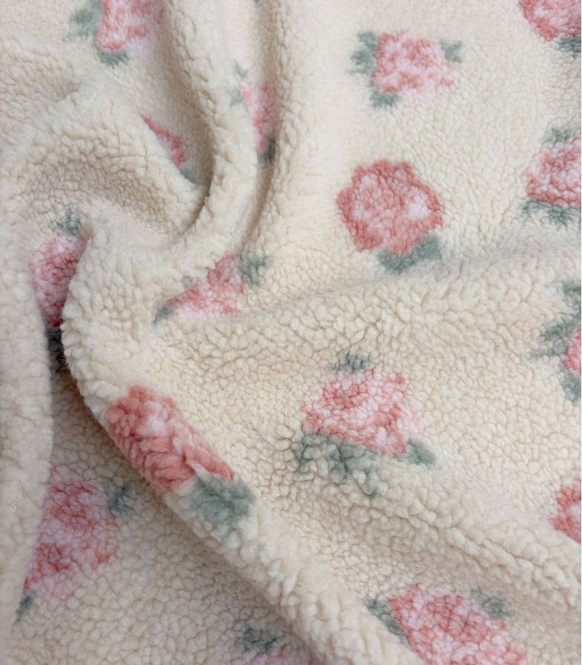 Tissu fourrure Sherpa - Rosée Tissu fourrure Sherpa - Rosée