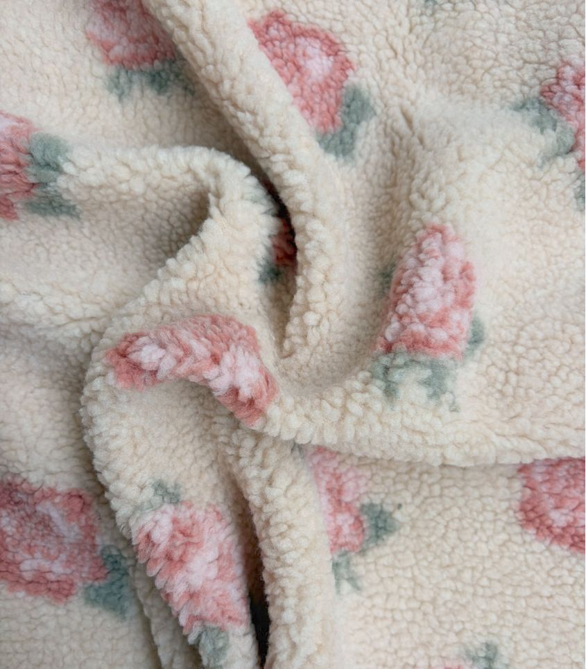 Tissu fourrure Sherpa - Rosée Tissu fourrure Sherpa - Rosée