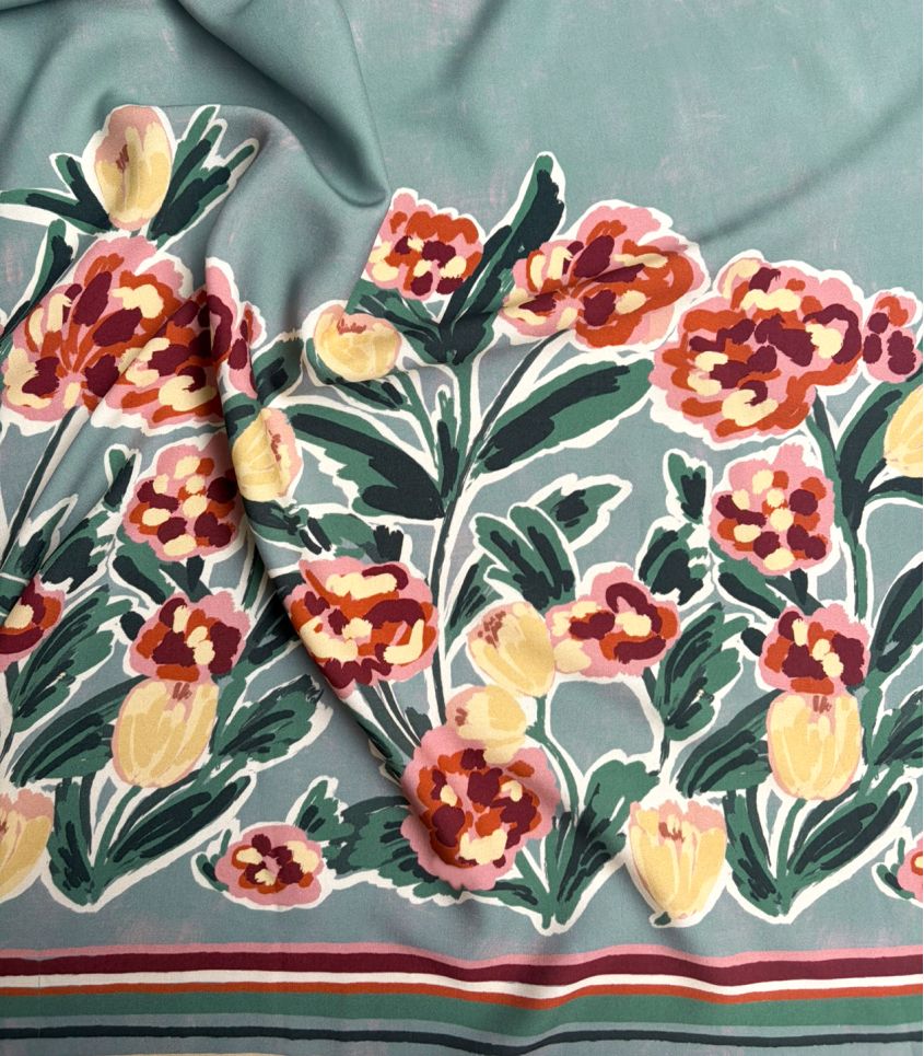Viscose - Lisière fleurie