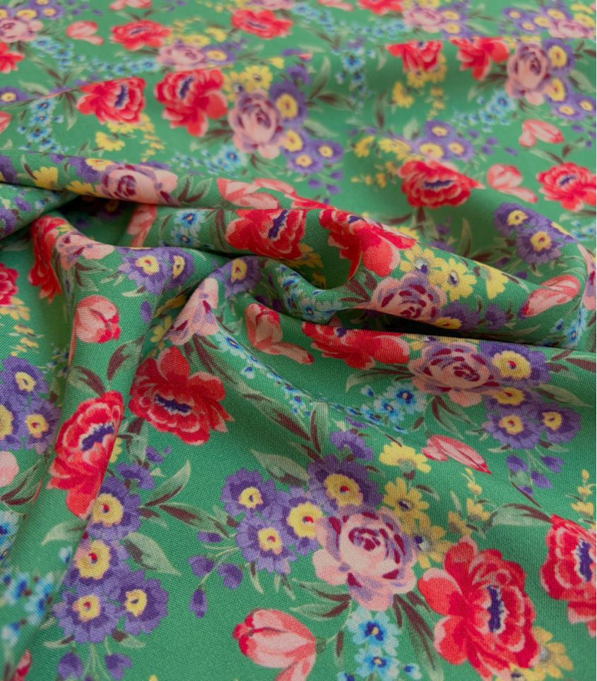 Tissu viscose - L'heure des Roses Tissu viscose - L'heure des Roses