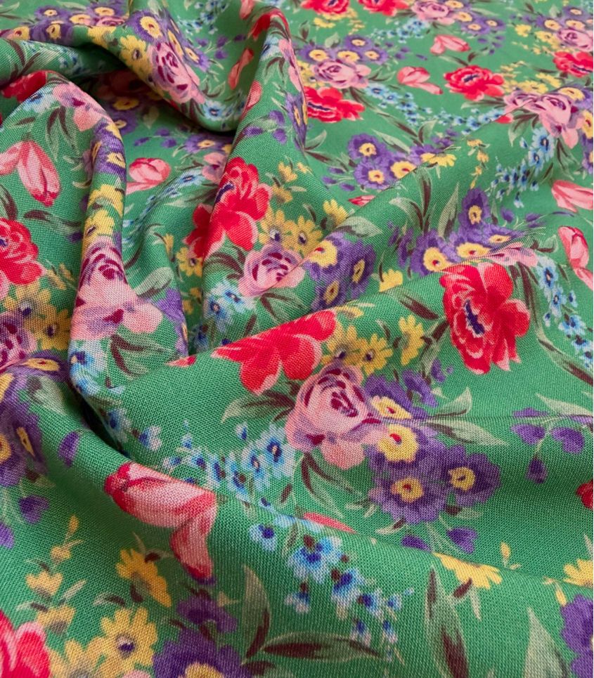 Tissu viscose - L'heure des Roses Tissu viscose - L'heure des Roses