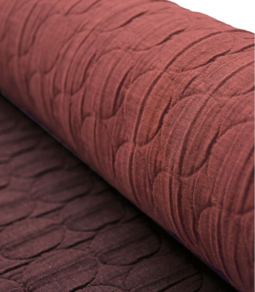 Tissu jacquard matelassé Circle - Chocolat