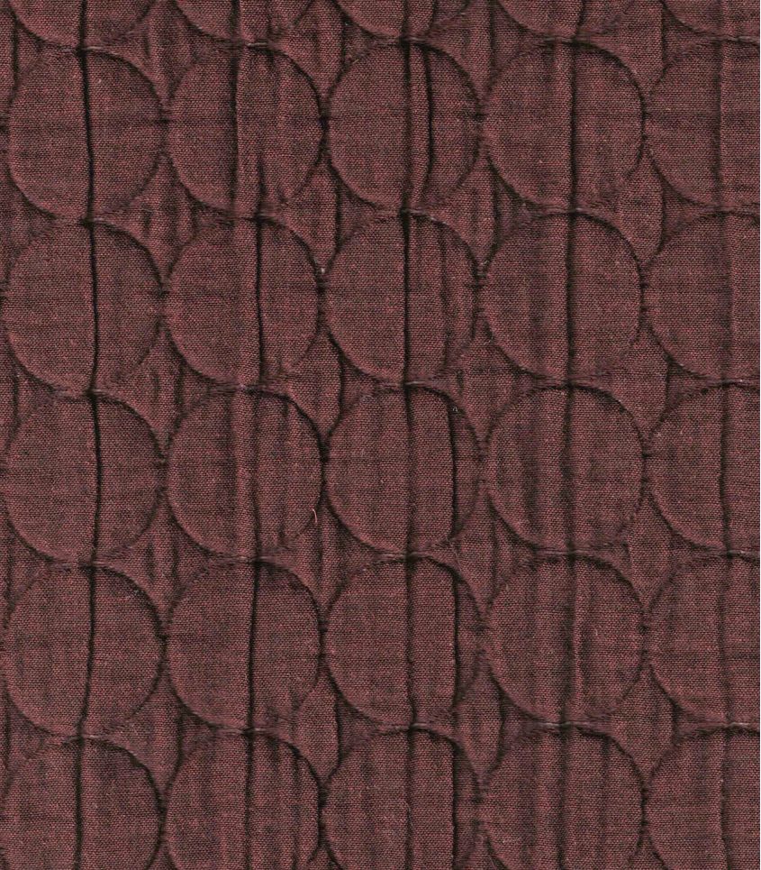 Tissu jacquard matelassé Circle - Chocolat Tissu jacquard matelassé Circle - Chocolat