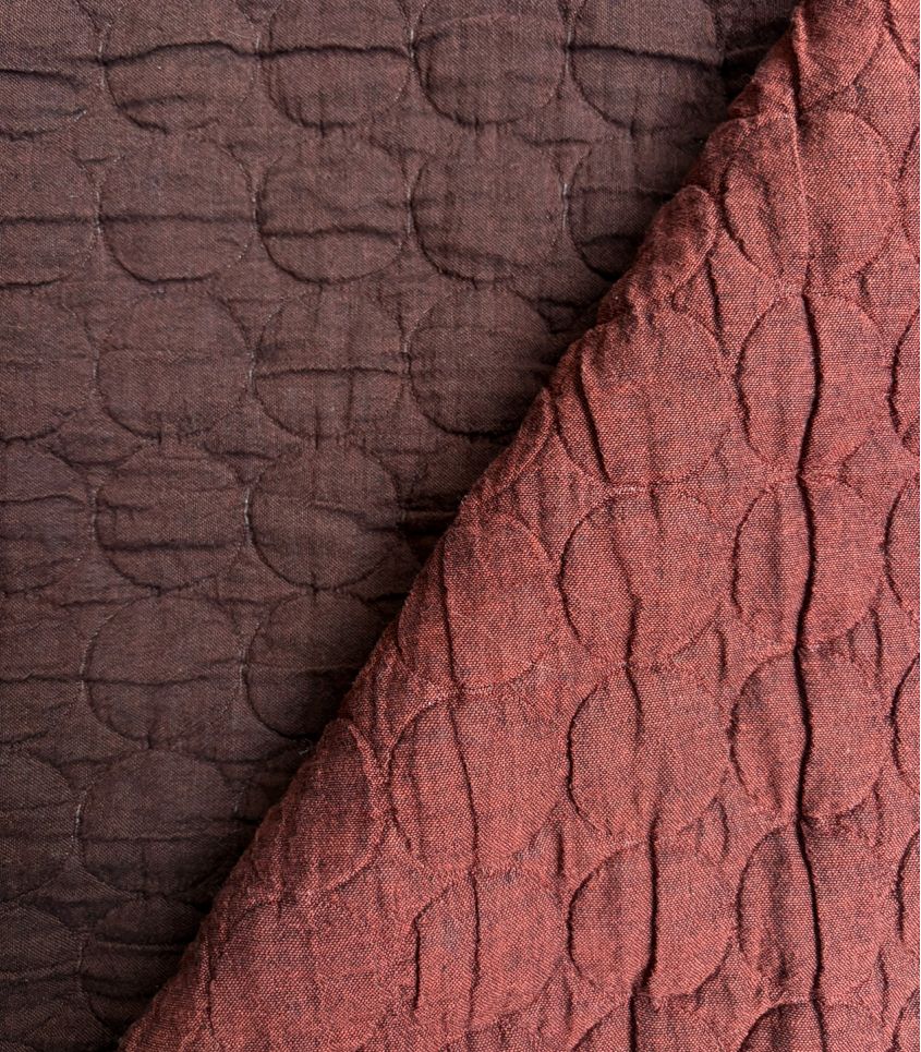 Tissu jacquard matelassé Circle - Chocolat Tissu jacquard matelassé Circle - Chocolat