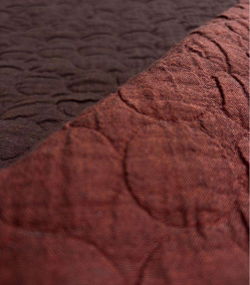 Tissu jacquard matelassé Circle - Chocolat Tissu jacquard matelassé Circle - Chocolat