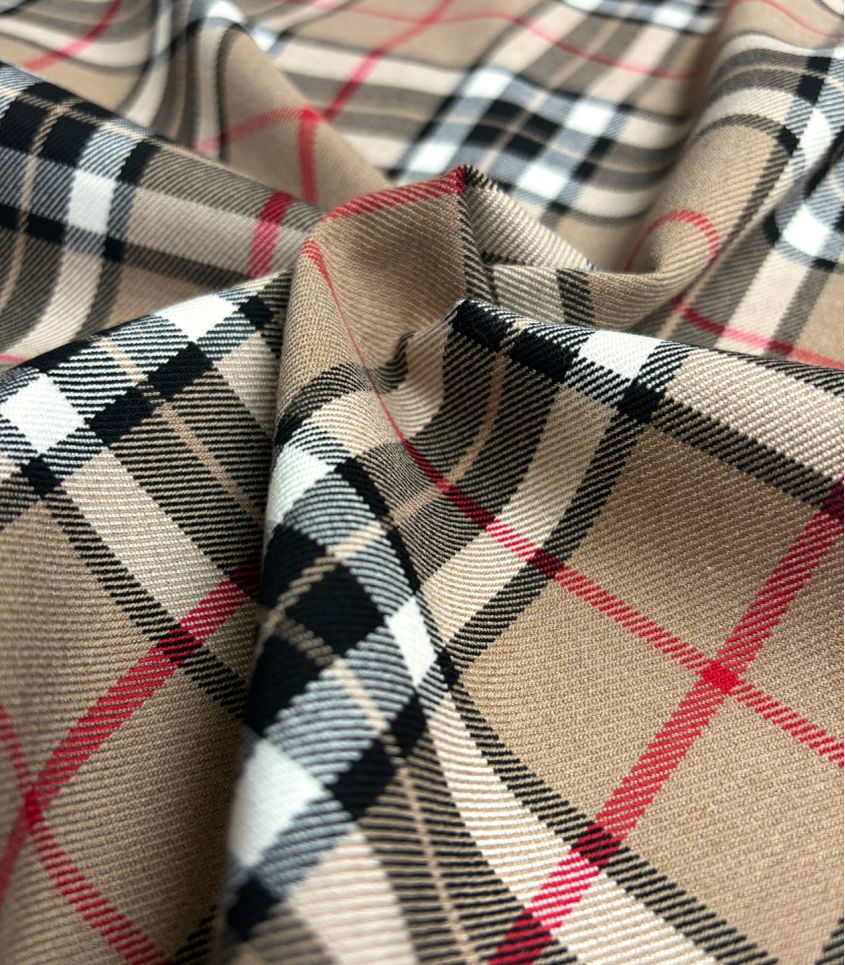Tissu Tartan check- Camel Tissu Tartan check- Camel