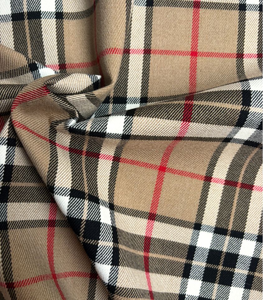 Tissu Tartan check- Camel Tissu Tartan check- Camel