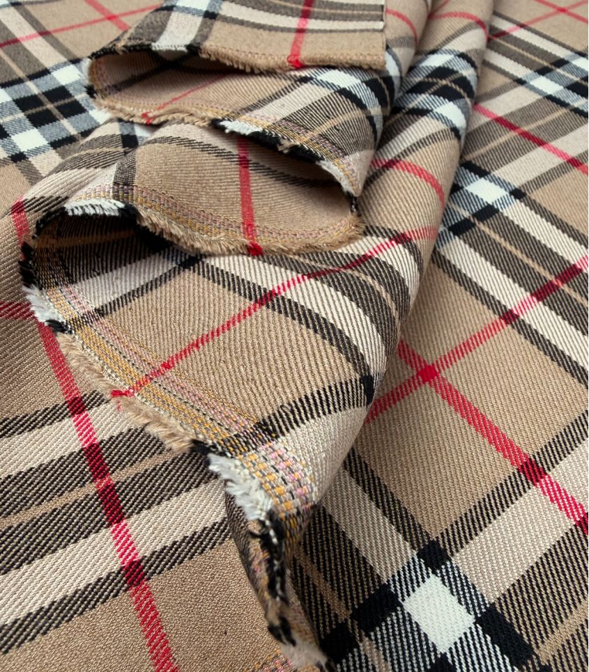 Tissu Tartan check- Camel Tissu Tartan check- Camel