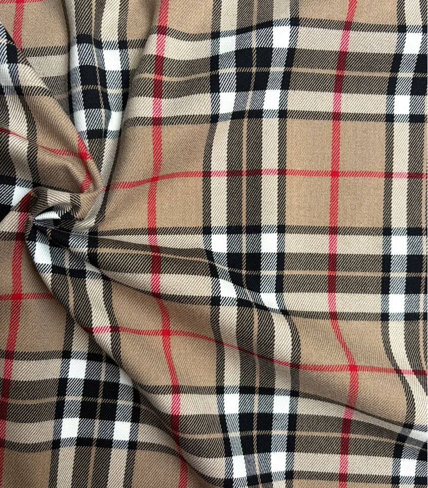 Tissu Tartan check- Camel