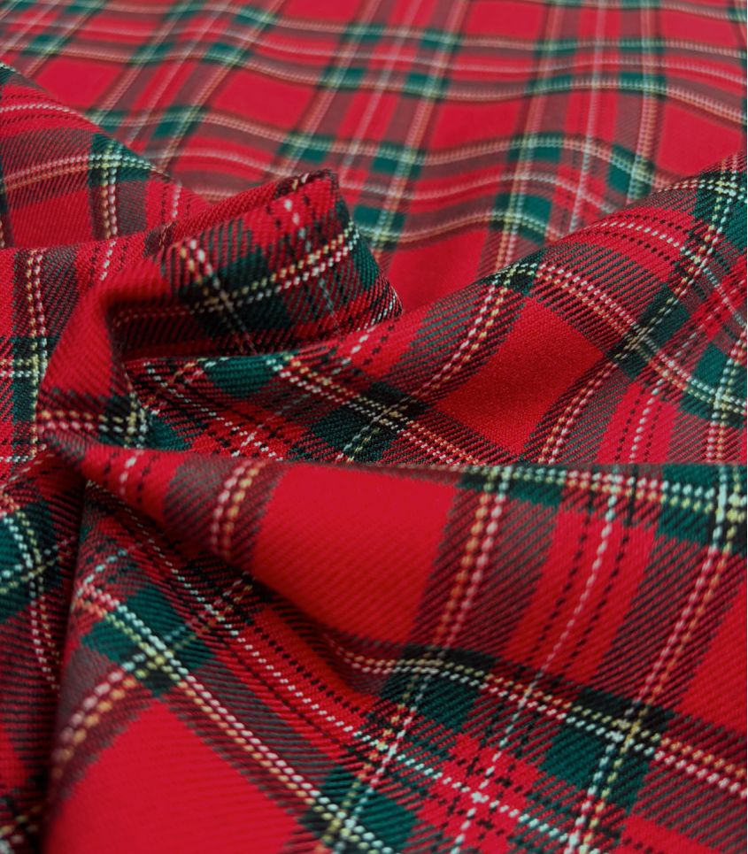 Tissu petit écossais - rouge et vert Tissu petit écossais - rouge et vert