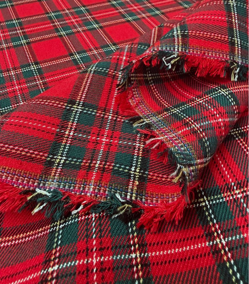 Tissu petit écossais - rouge et vert Tissu petit écossais - rouge et vert