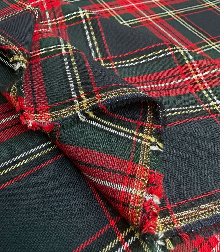 Tissu grand écossais - marine et rouge