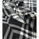 Tissu Tartan check- Noir écru