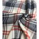 Tissu Flanelle de coton - Carreaux marine écru