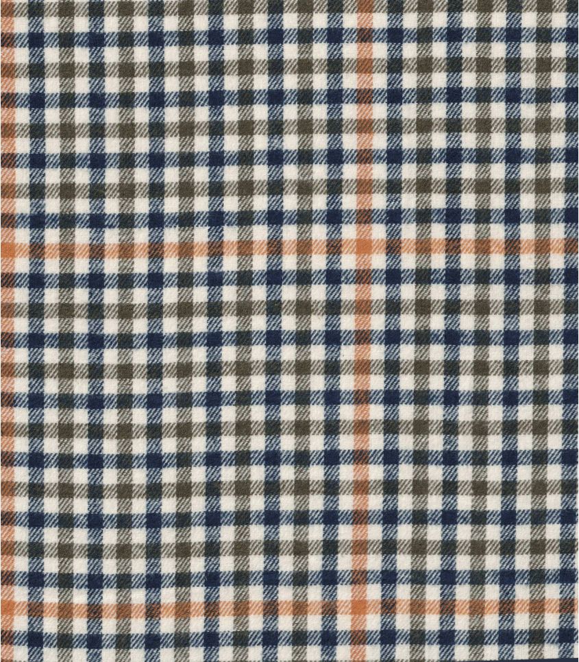 Tissu Flanelle de coton - Petits carreaux ocre bleu Tissu Flanelle de coton - Petits carreaux ocre bleu