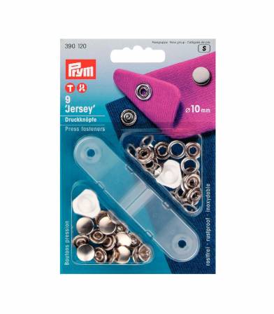 Pressions jersey argent 10mm - PRYM