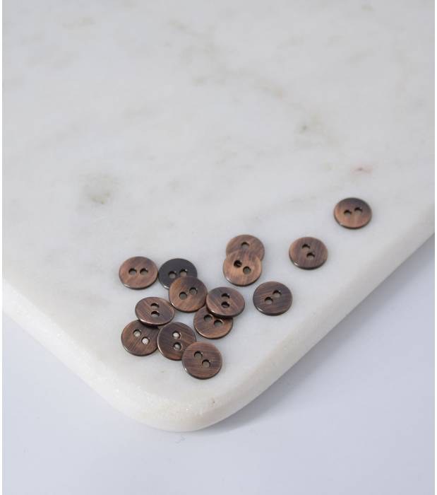 Lot De 6 Gros Boutons Vintage En Métal Cuivré Lourd - Diamètre 2,2 Cm, Occasion, Pour Création Ou Rénovation