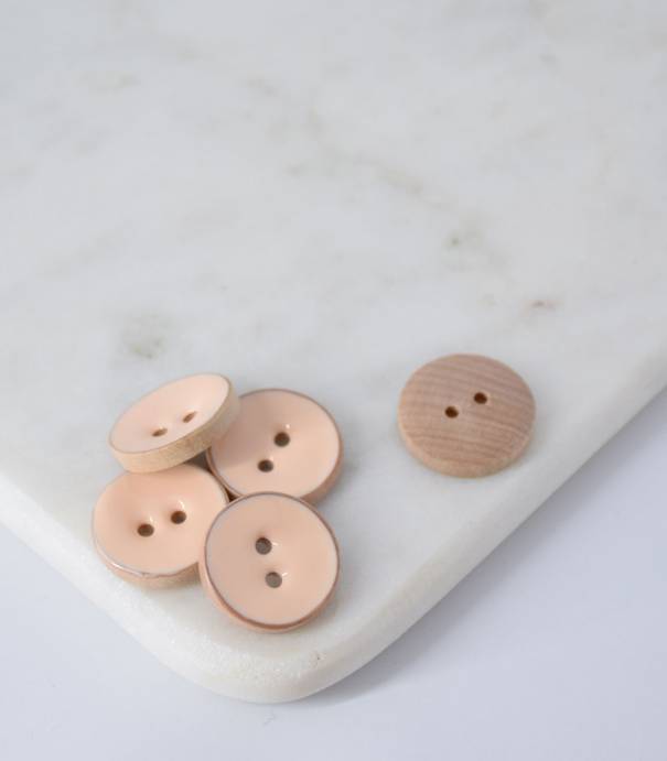 Boutons bois peint nude - 20mm