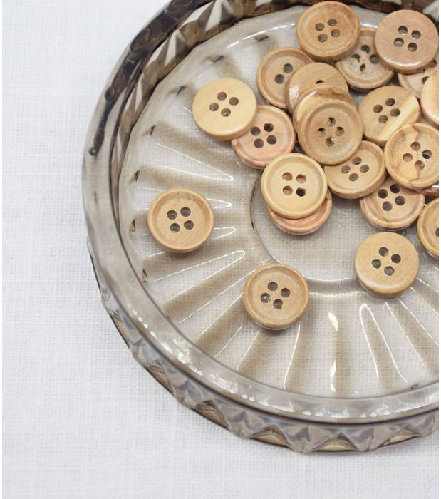 SiAura Material Lot de 20 Boutons en Bois à Coudre et à Base de Bois Café 4 Trous 11 mm