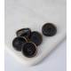 Boutons Corozo noir à bordure camel - 25mm