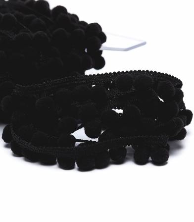 Galon pompons 18mm - noir Galon pompons 18mm - noir