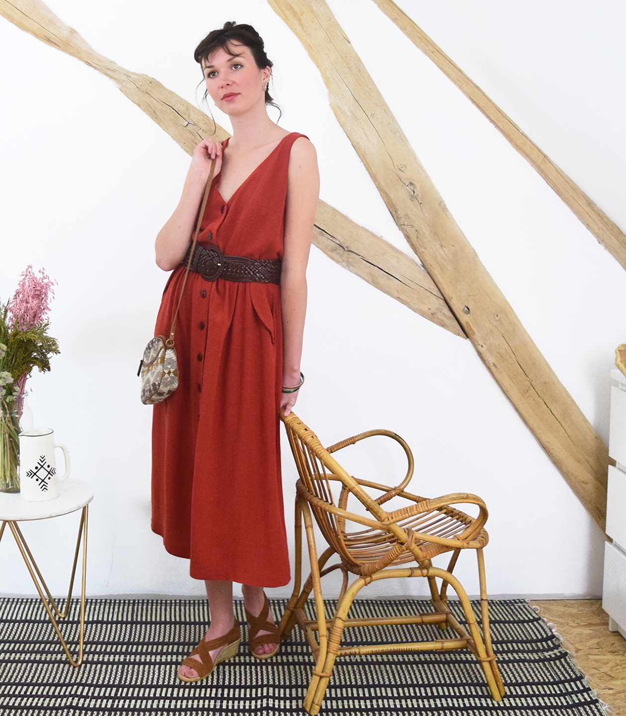 Robe Courte Minimum Paulette - Taille 36 - Vert/Noir - Neuve Avec Petit Défaut D'impression
