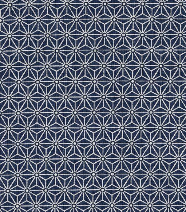 Tissu enduit Saki bleu marine/blanc