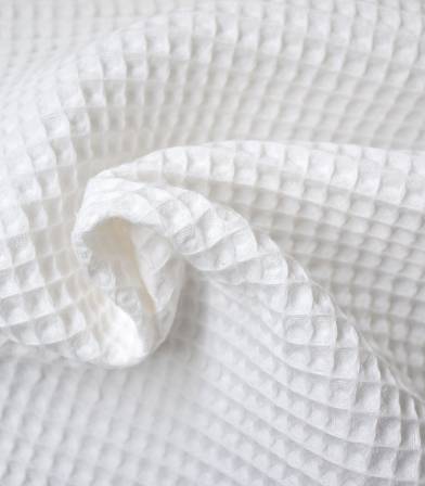 Tissu coton Nid d'abeille - Blanc