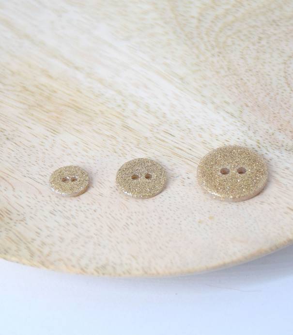 Boutons pailletés doré&nbsp;