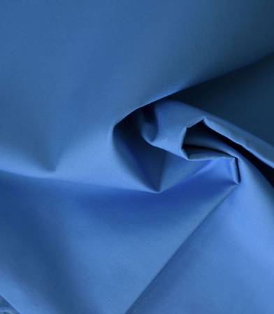 Tissu popeline de coton bleue azur