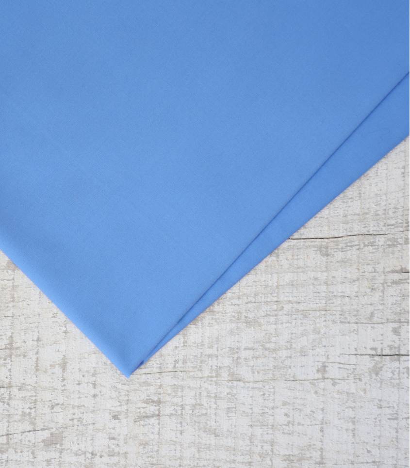 Tissu popeline de coton bleue azur