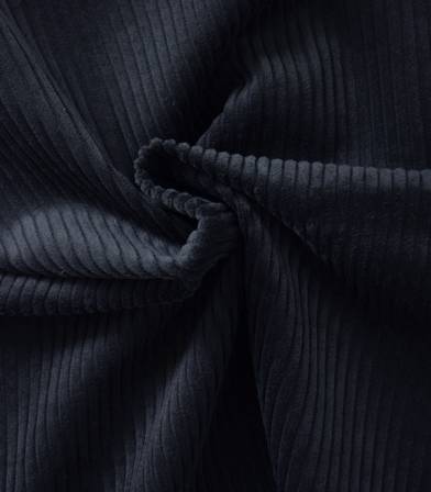 Tissu velours grosses côtes dark navy