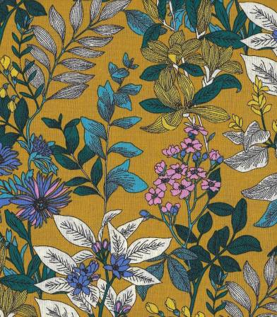 Tissu fleuri Glycine - Peanut Tissu fleuri Glycine - Peanut