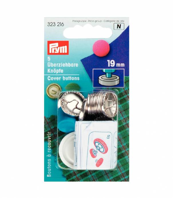 Boutons à recouvrir métal 19mm - Prym