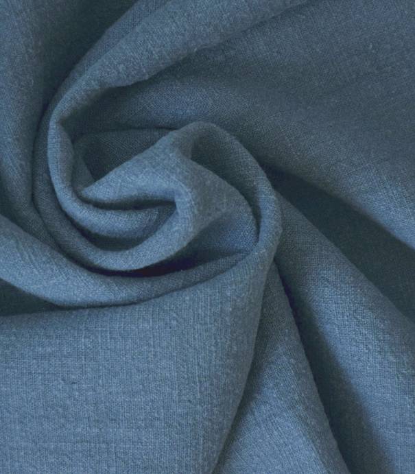 Tissu Lin lavé bleu orage Tissu Lin lavé bleu orage