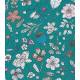 Popeline fleurs sur vert - Rico design