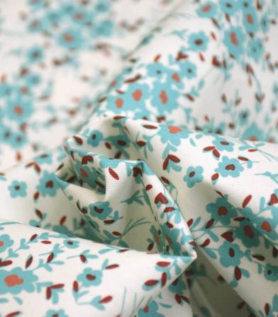 Tissu coton Calico Days Aqua Tissu coton Calico Days Aqua