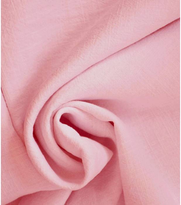 Tissu lin lavé rose candy