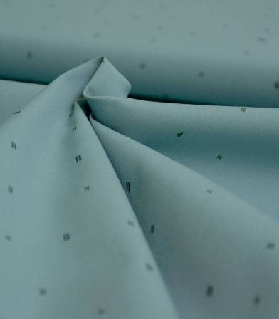 Popeline pointillé sur vert de gris