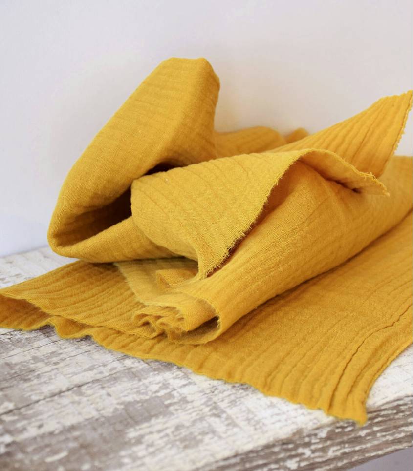 Double gaze jaune moutarde