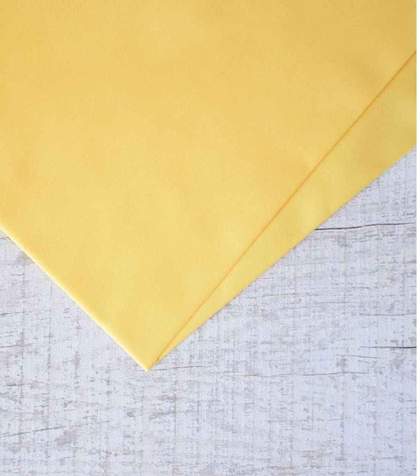 Tissu popeline de coton jaune soleil