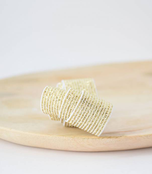 Elastique lurex 20mm doré/blanc Elastique lurex 20mm doré/blanc