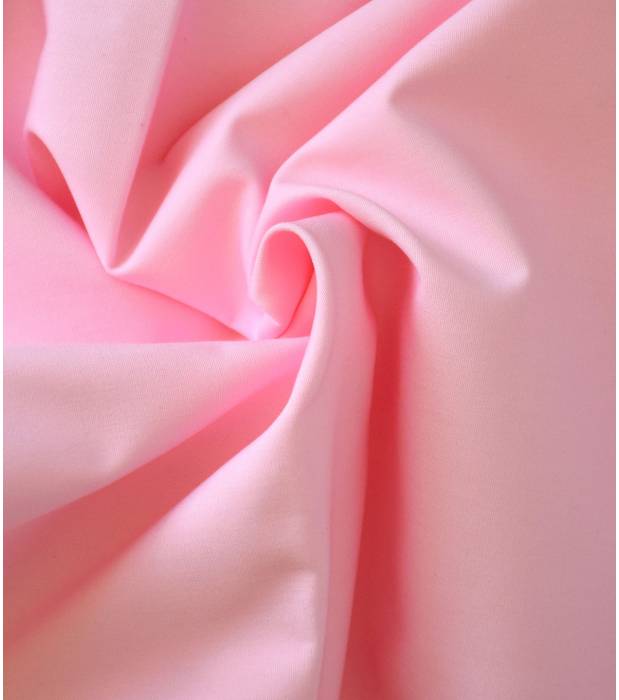 Tissu popeline de coton rose dragée
