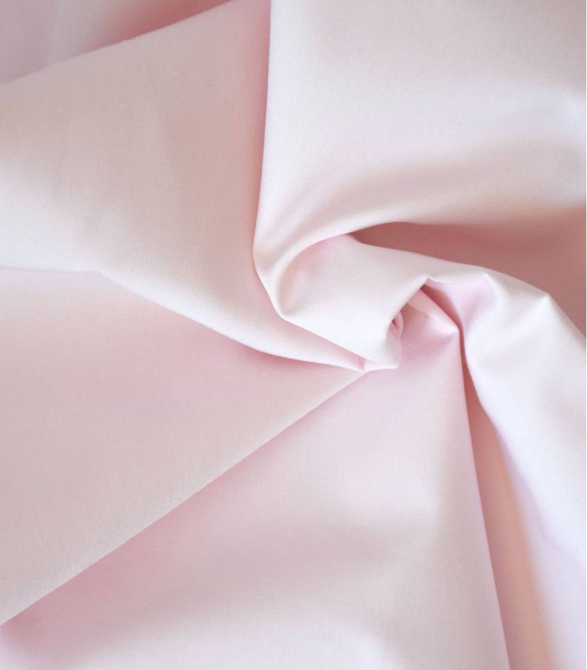 Tissu popeline de coton rose pétale